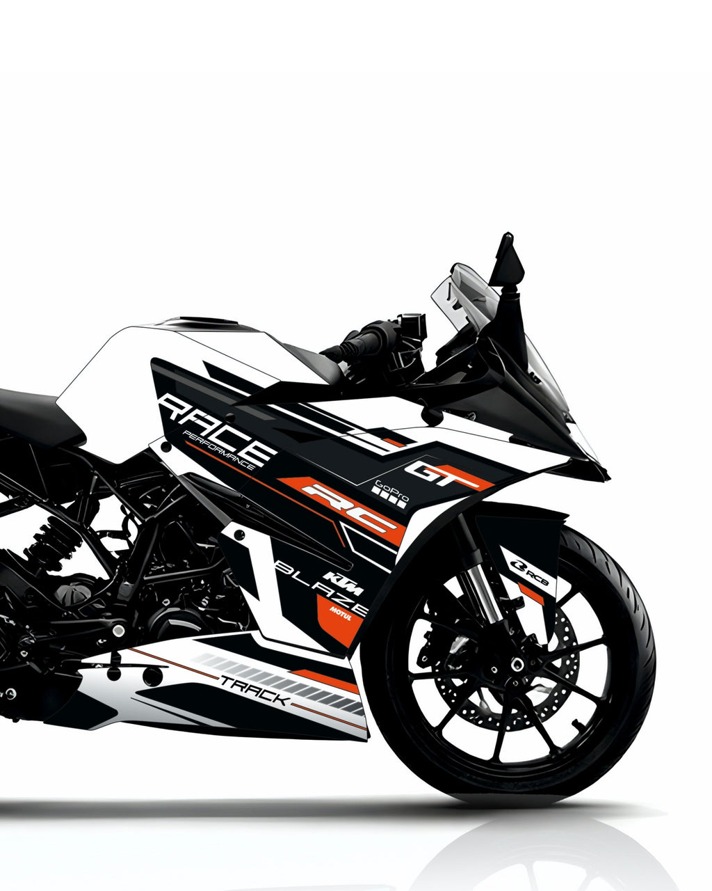 KTM RC 125-200-390 White Race Track Wrap Kit