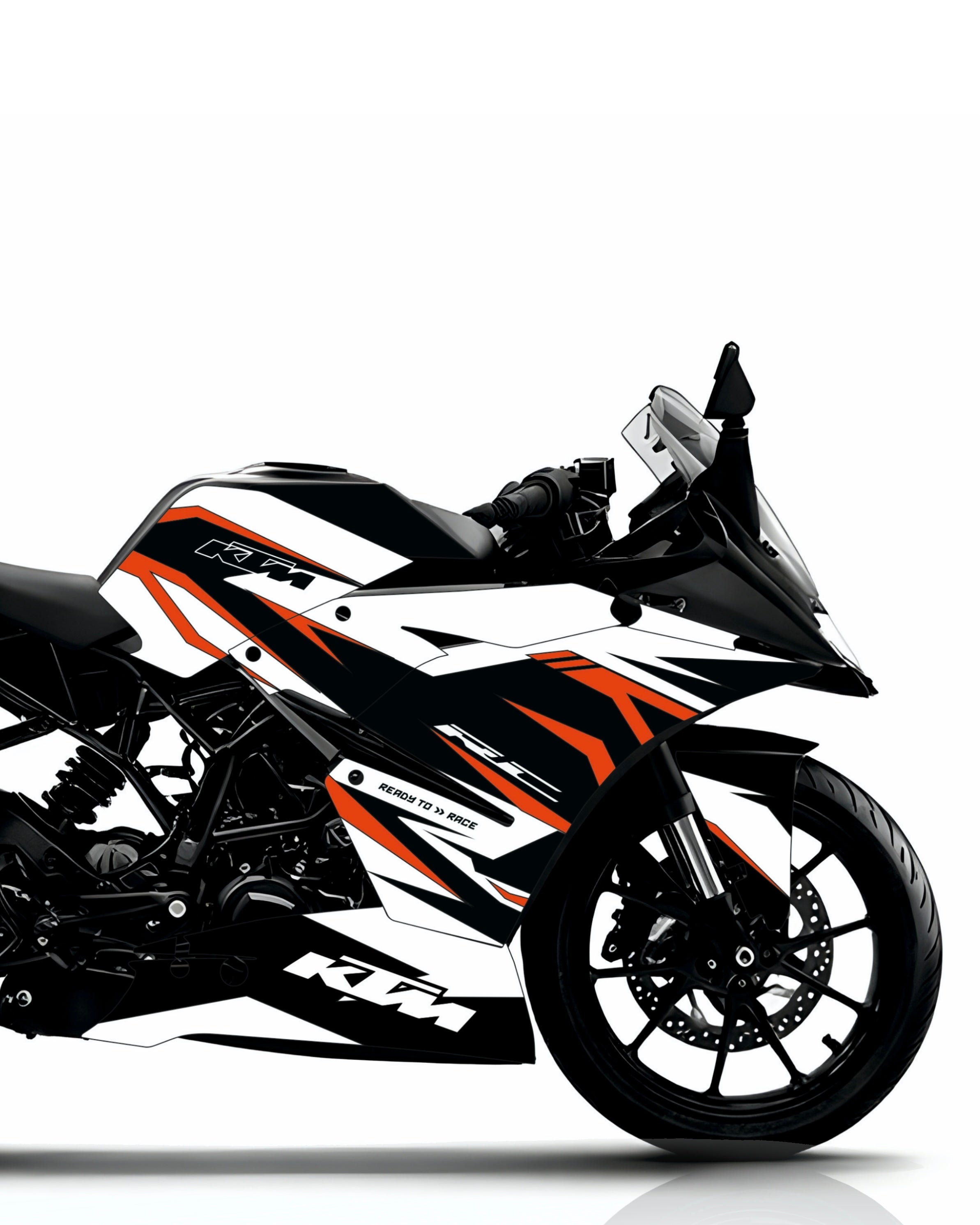 KTM RC 125-200-390 Racing Edge Wrap Kit – Black, White & Orange Wrap Kit