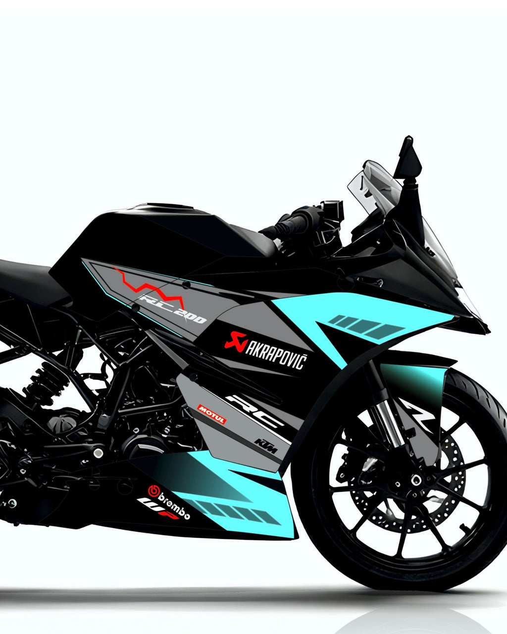 KTM RC 125-200-390 Cyan Graphics Wrap Kit