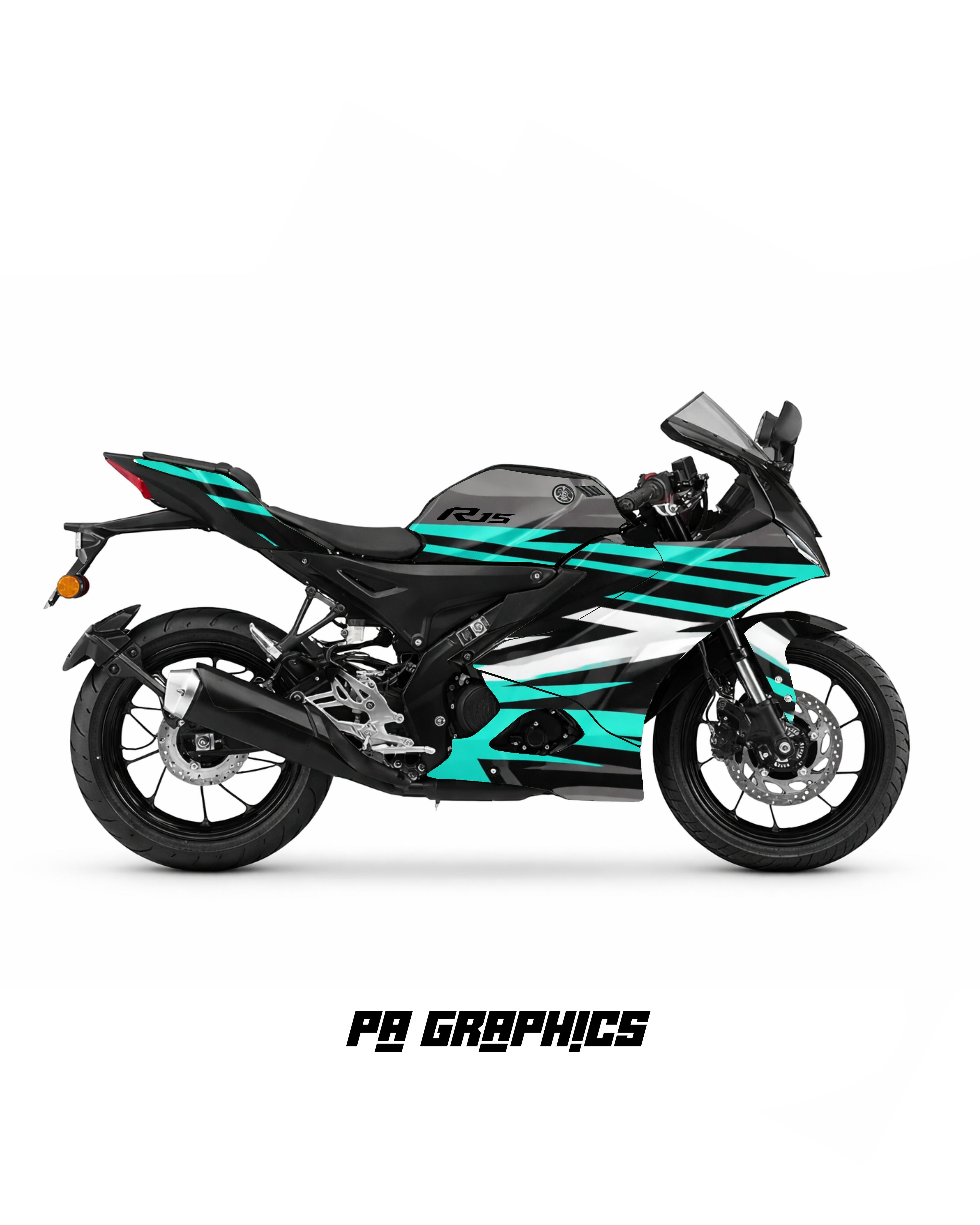 R15 V4 R15 V4 Neon Teal Racing Wrap Kit