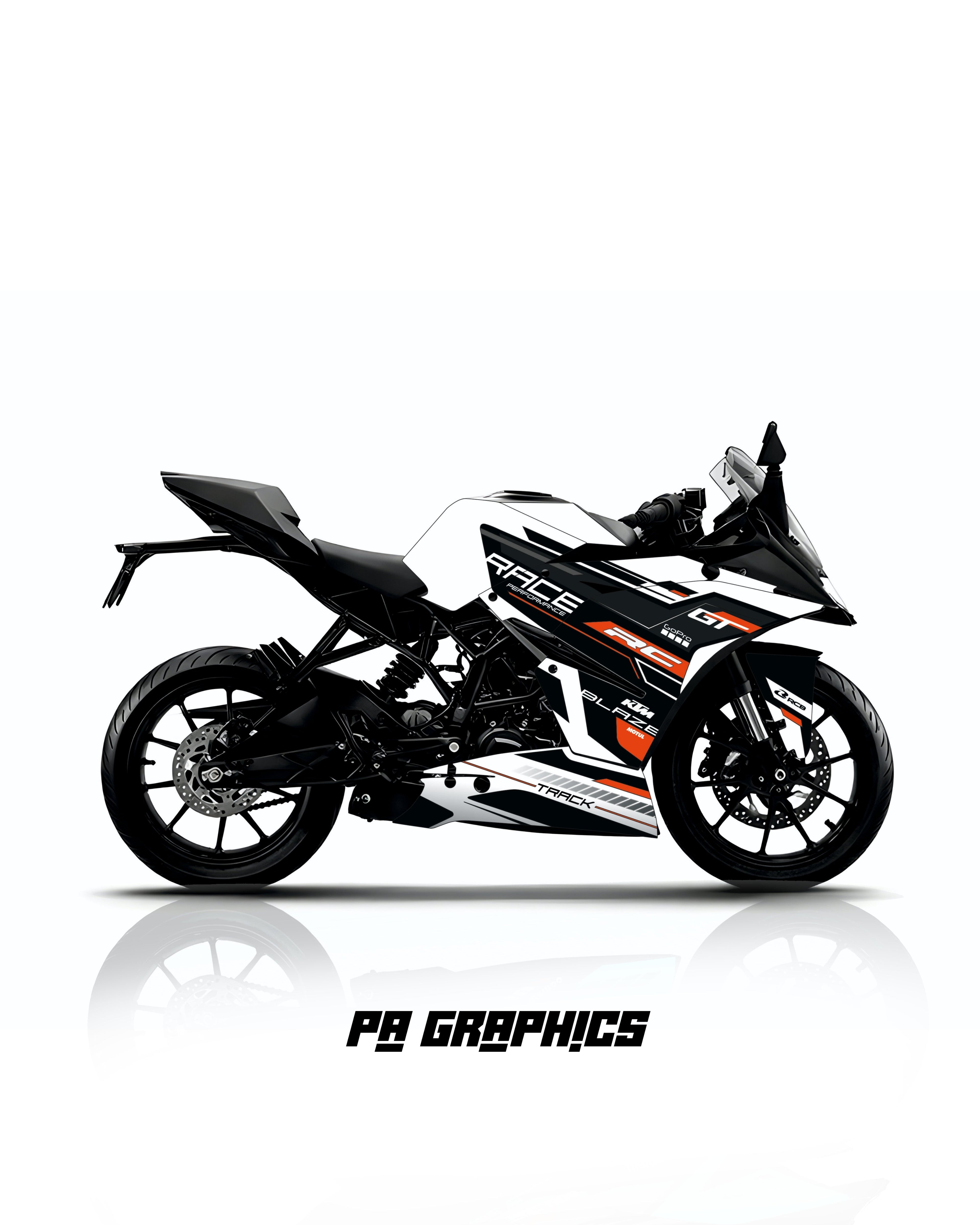 KTM RC 125-200-390 White Race Track Wrap Kit